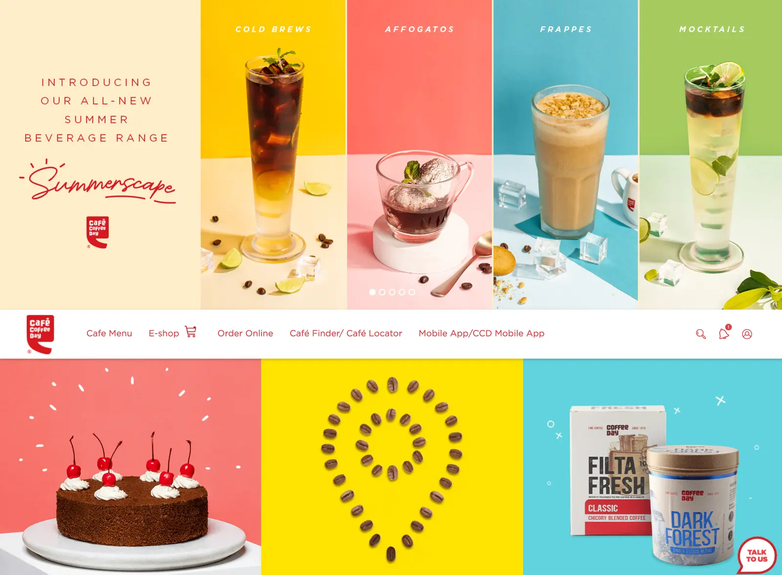 Cafe Coffee Day Website Preview