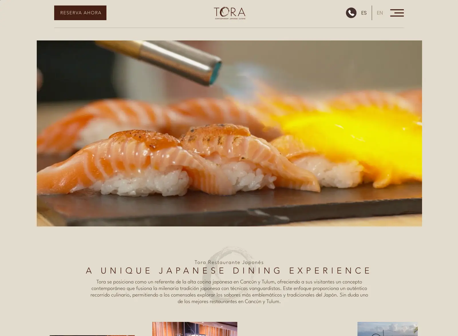 Tora Restaurant Website Preview