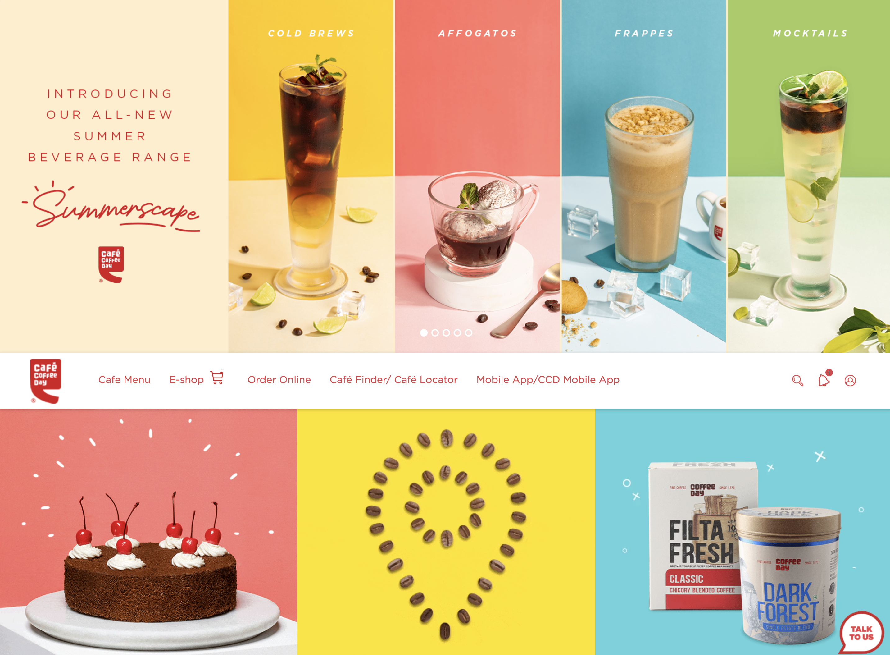 Cafe Coffee Day Website Preview